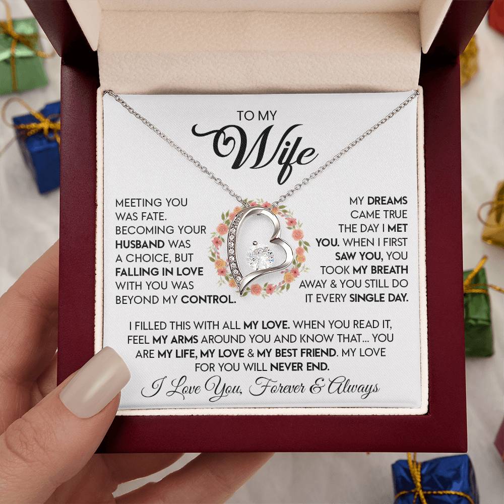 To My Wife "Meeting You Was Fate..." |  Forever Love Necklace