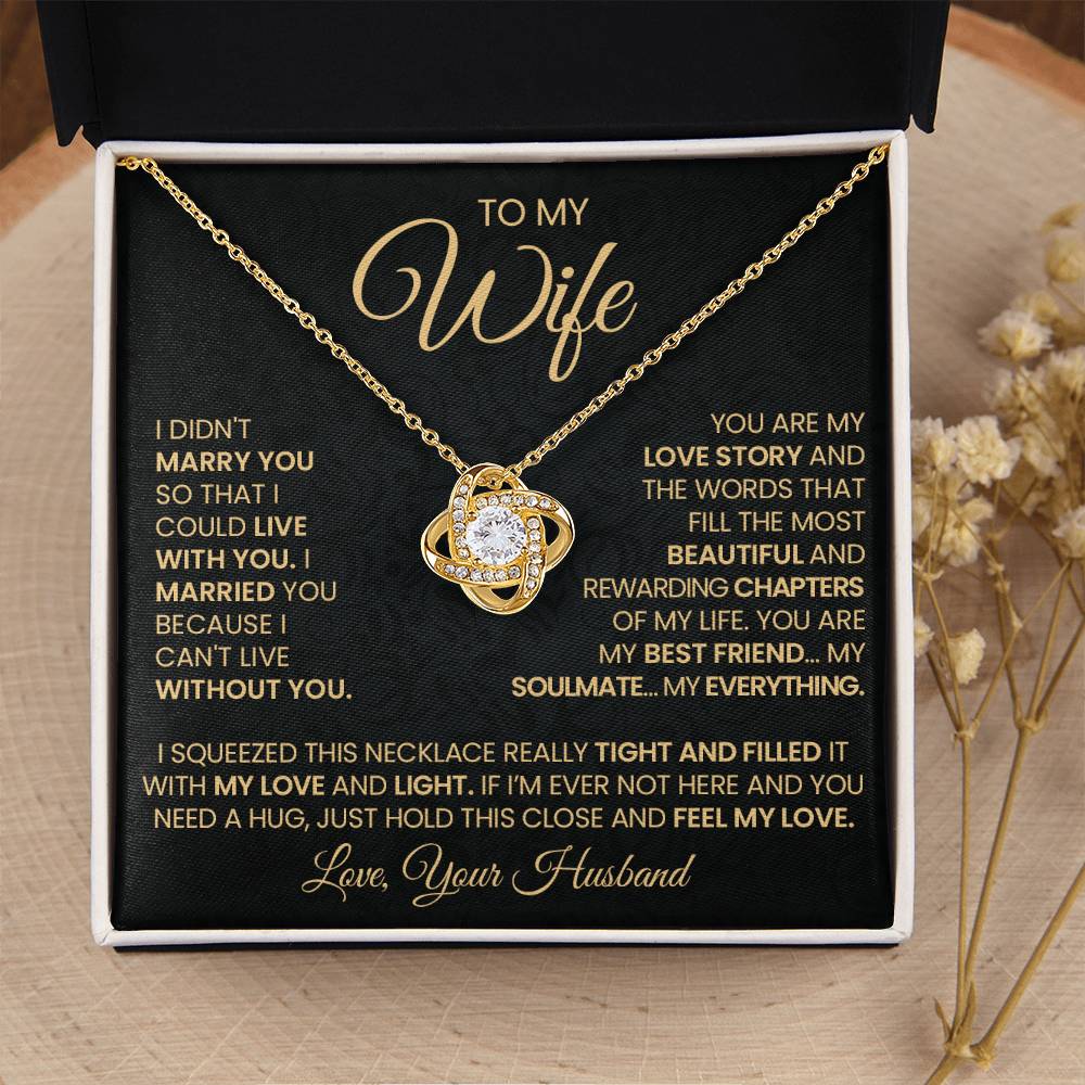 Gift For Wife "You Are My Love Story" Gold Love Necklace