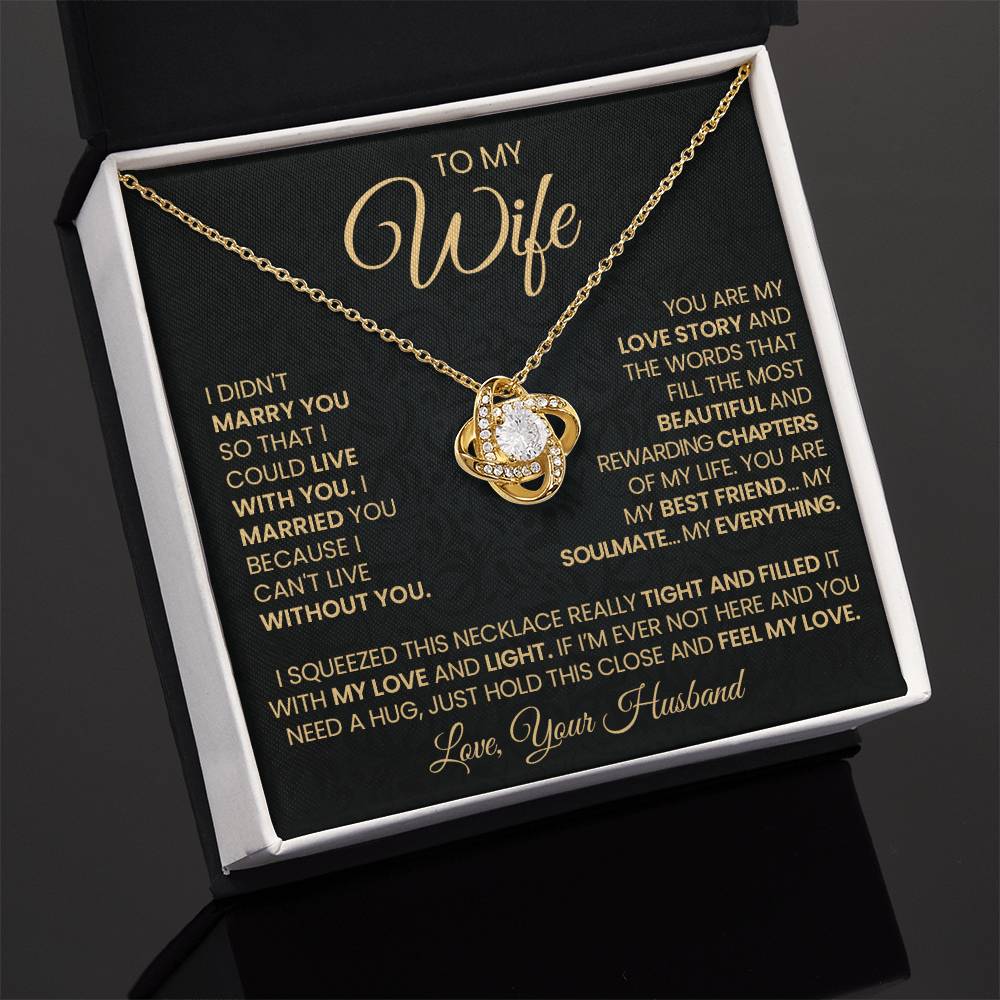 Gift For Wife "You Are My Love Story" Gold Love Necklace
