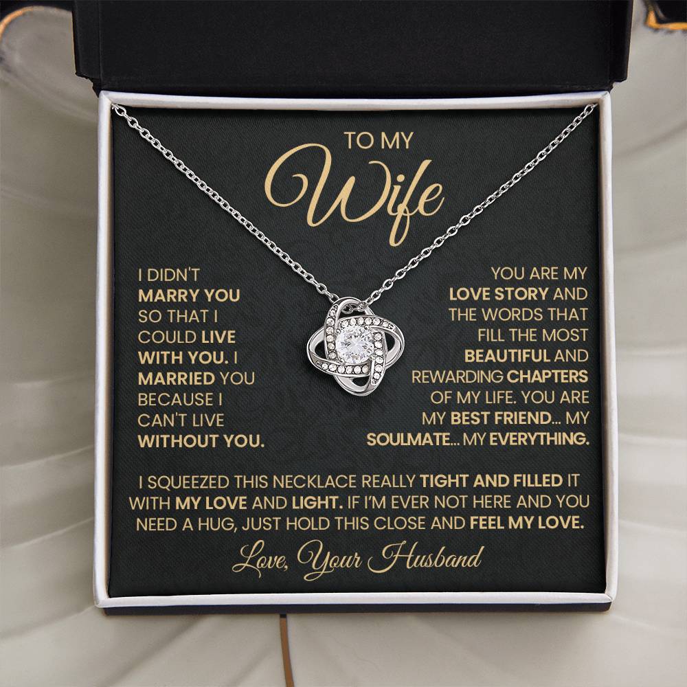 Gift For Wife "You Are My Love Story" Gold Love Necklace