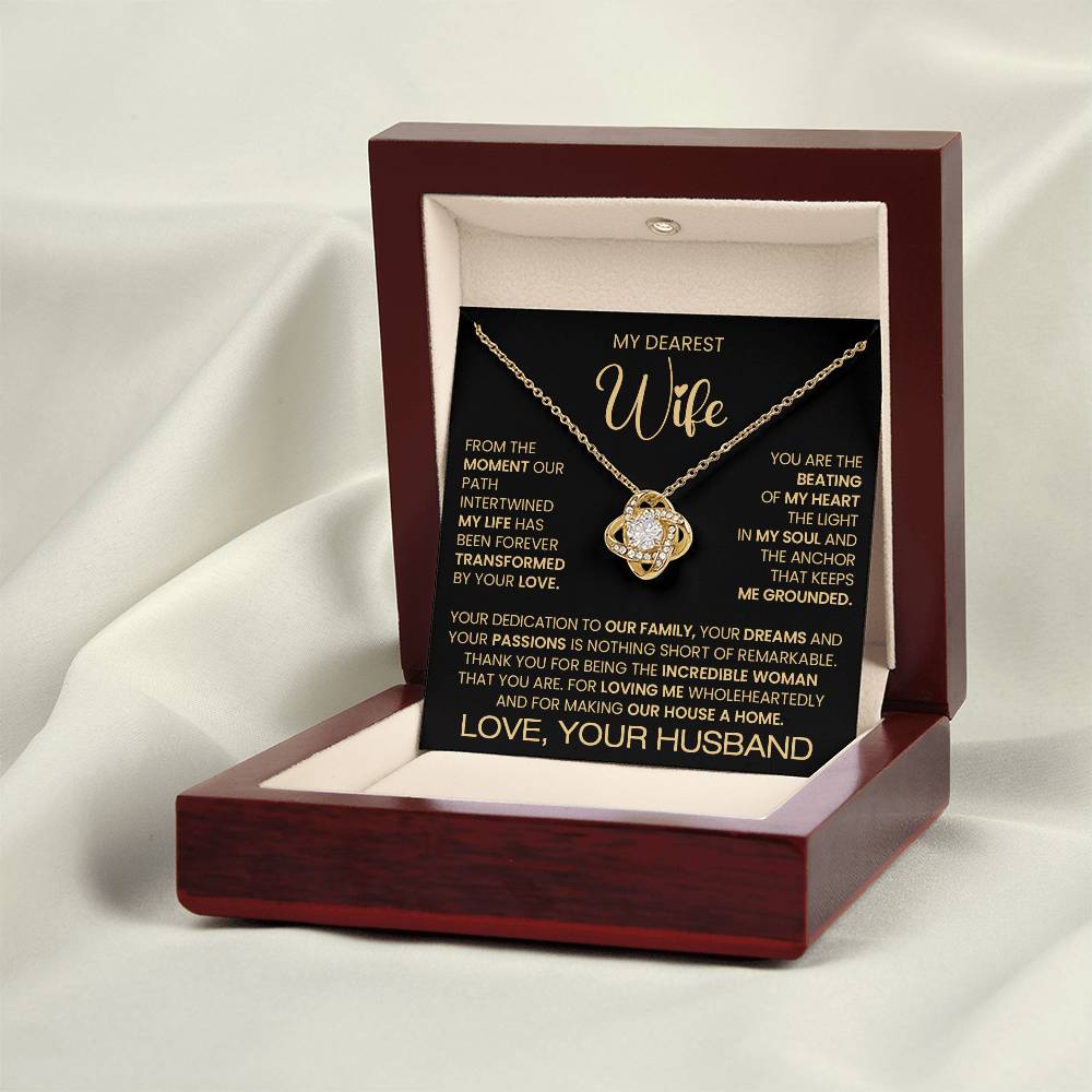 Gift For Wife "You Are an Incredible Woman" Love Knot Necklace