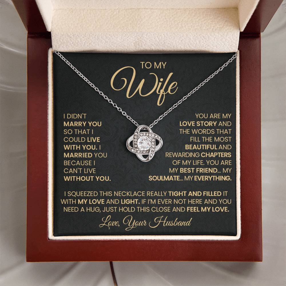 Gift For Wife "You Are My Love Story" Gold Love Necklace