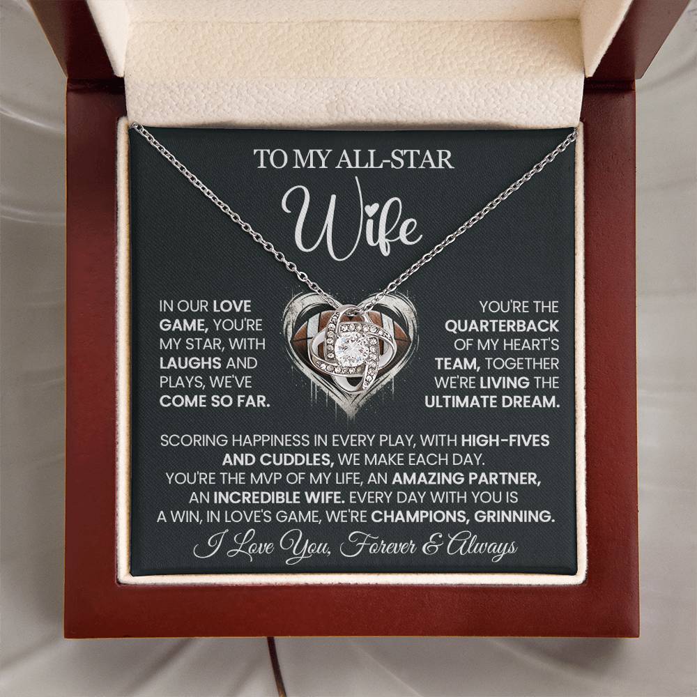 To My All-Star Wife - Love Knot Necklace - You Are My Star!