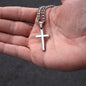 To My Son From Dad | Never Forget I Love U | Cuban Link Chain with Artisan Cross