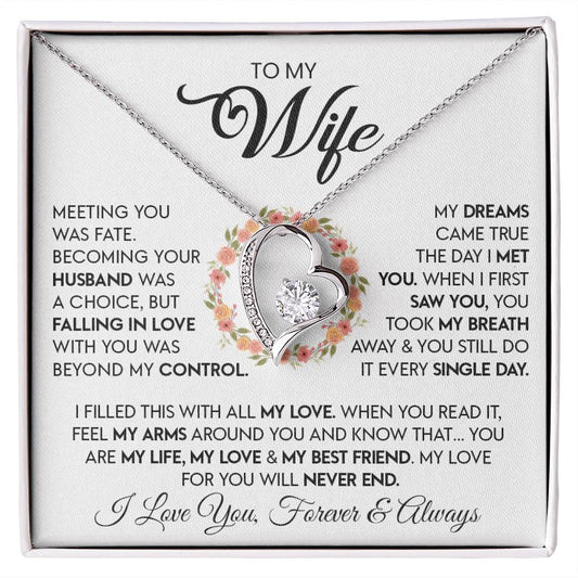 To My Wife "Meeting You Was Fate..." |  Forever Love Necklace