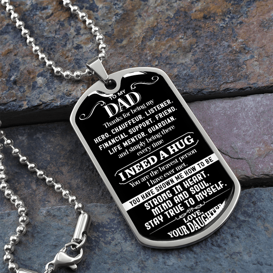 To My Dad | Dog Tag Necklace.