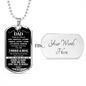 To My Dad | Dog Tag Necklace.