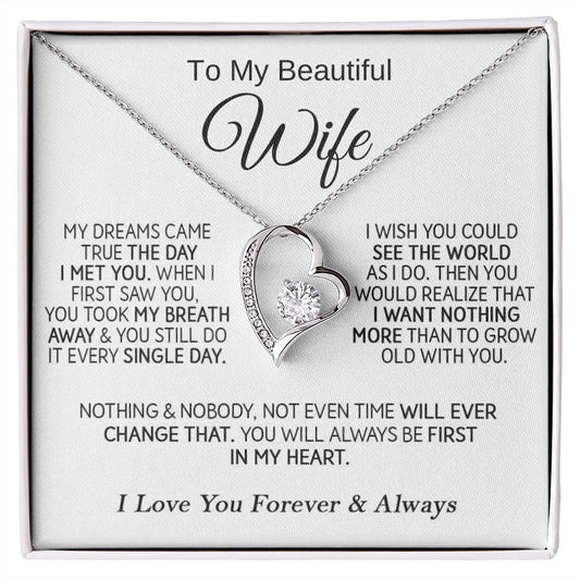To My Beautiful Wife - Forever Love Necklace