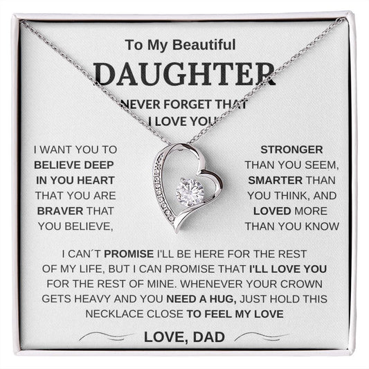 To My Beautiful Daughter - Forever Love Necklace