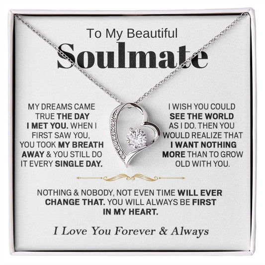 To My Beautiful Soulmate - Forever Love Necklace