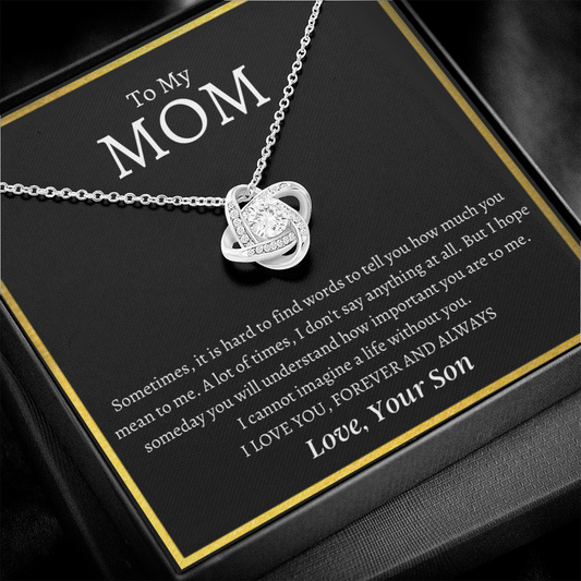 To My Mom | I Love You MOM | Love Knot Necklace