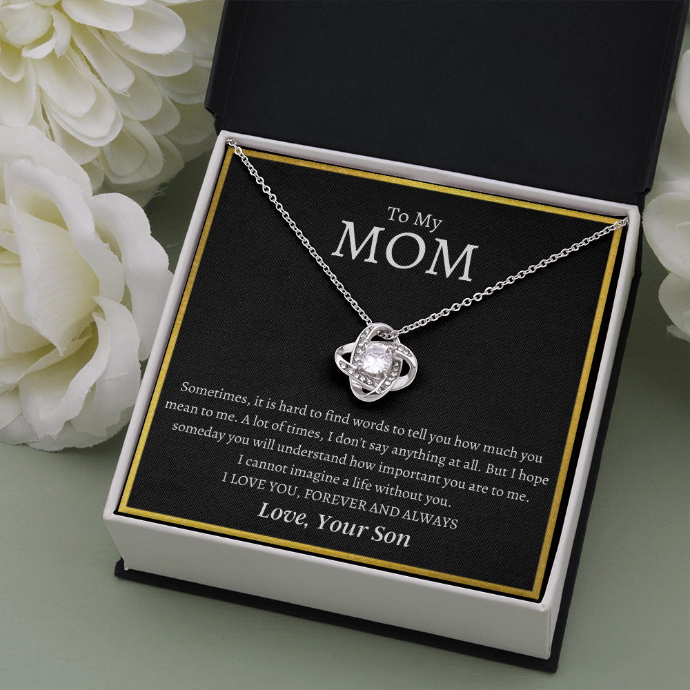 To My Mom | I Love You MOM | Love Knot Necklace