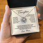 14k white gold | To My Beautiful Daughter - Love Knot Necklace