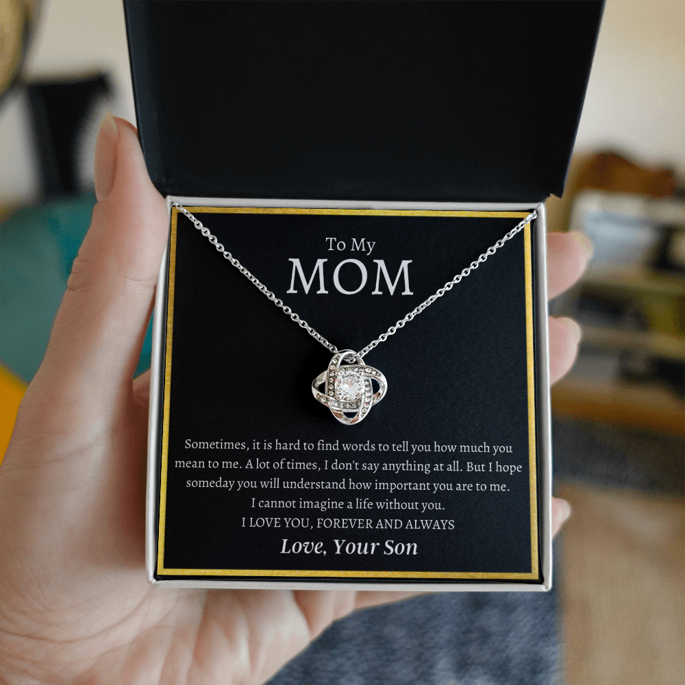 To My Mom | I Love You MOM | Love Knot Necklace