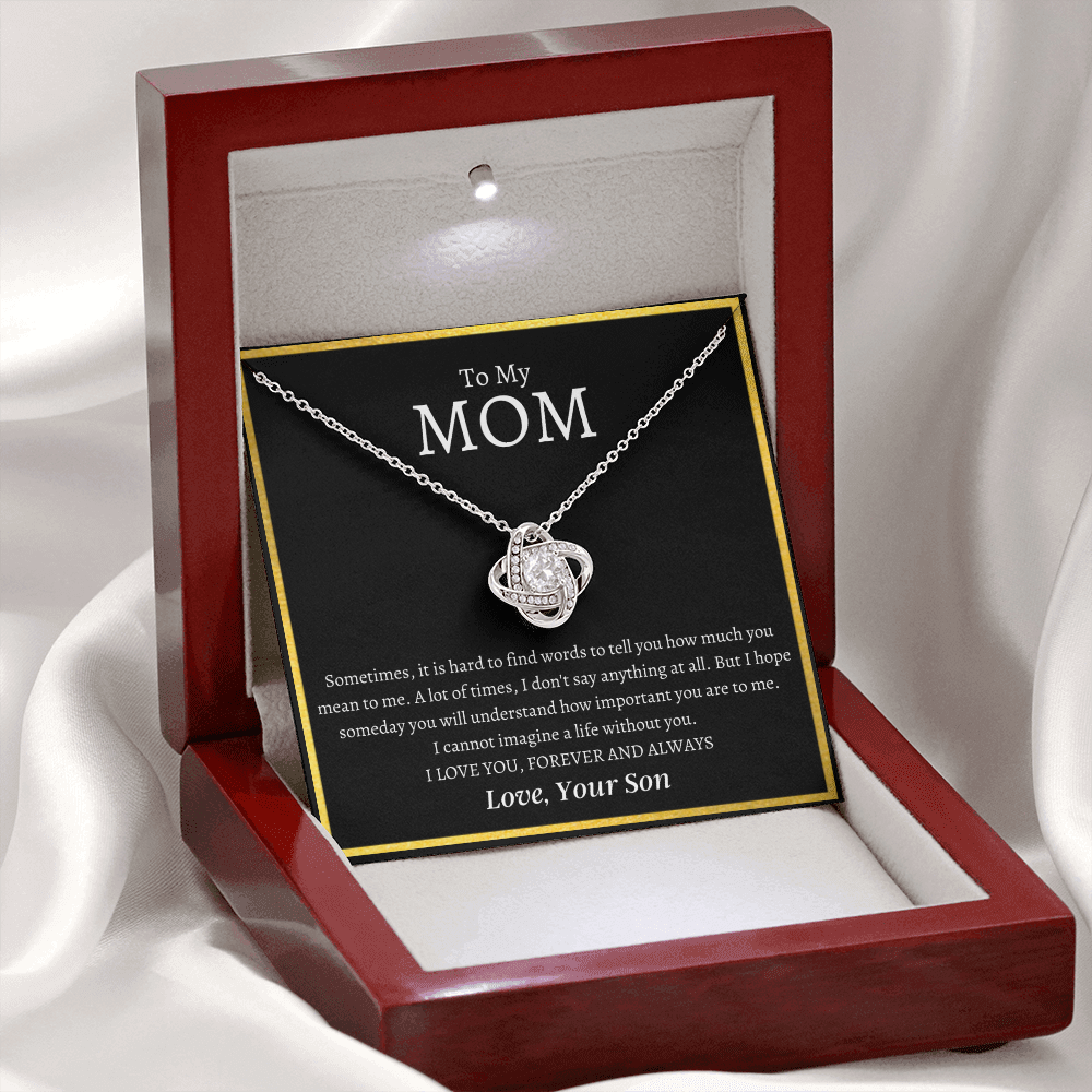 To My Mom | I Love You MOM | Love Knot Necklace