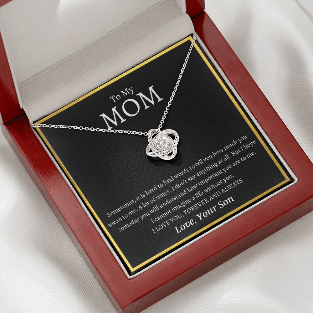To My Mom | I Love You MOM | Love Knot Necklace