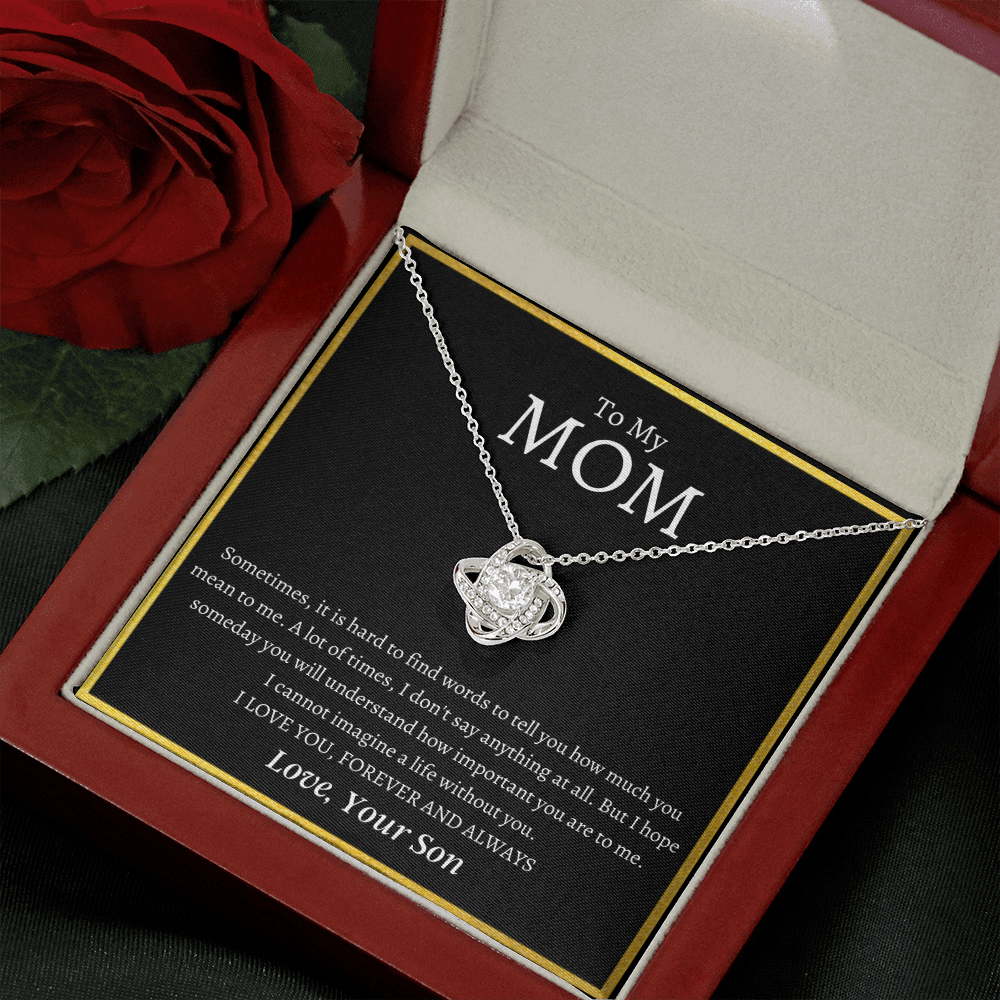 To My Mom | I Love You MOM | Love Knot Necklace