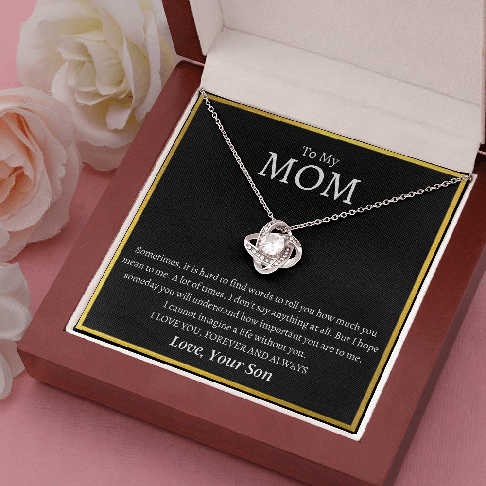 To My Mom | I Love You MOM | Love Knot Necklace