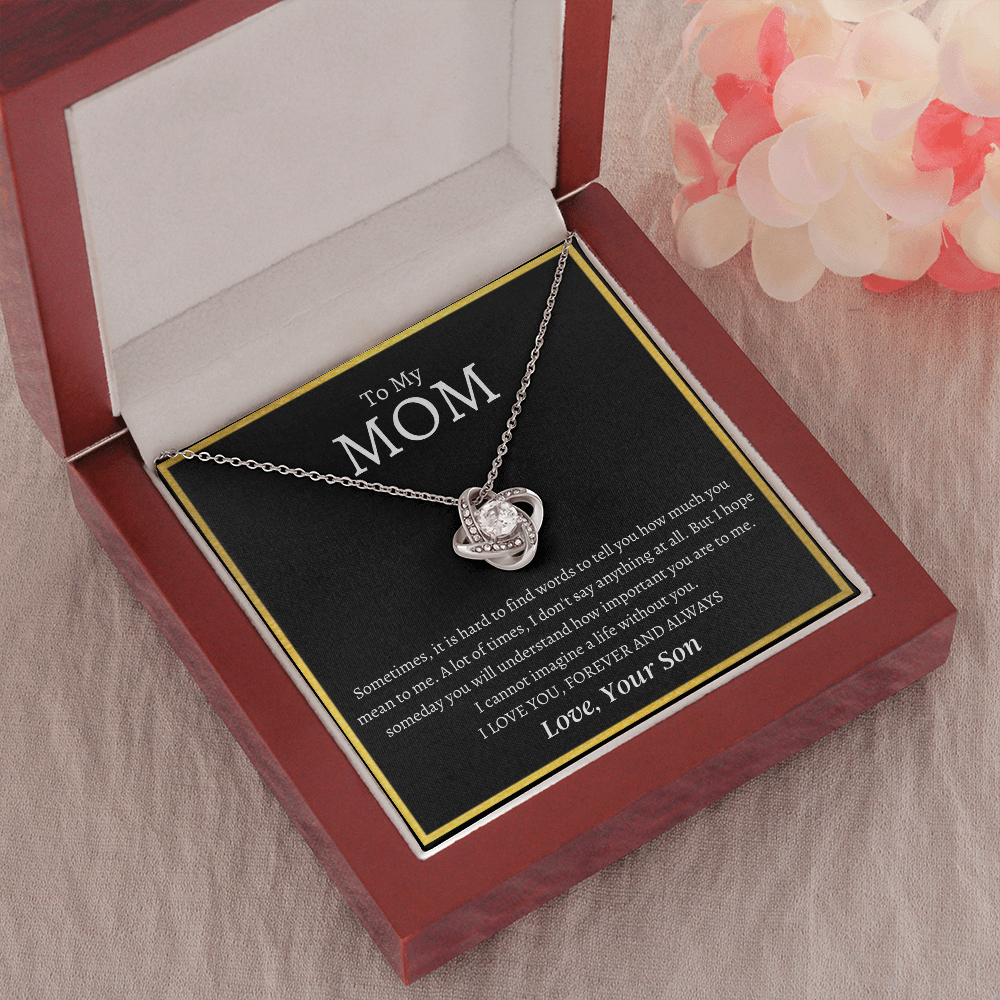 To My Mom | I Love You MOM | Love Knot Necklace