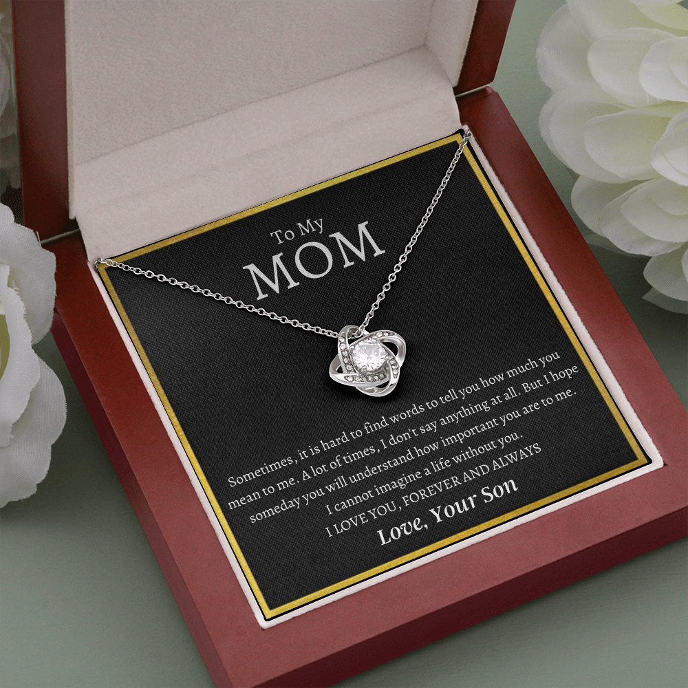 To My Mom | I Love You MOM | Love Knot Necklace
