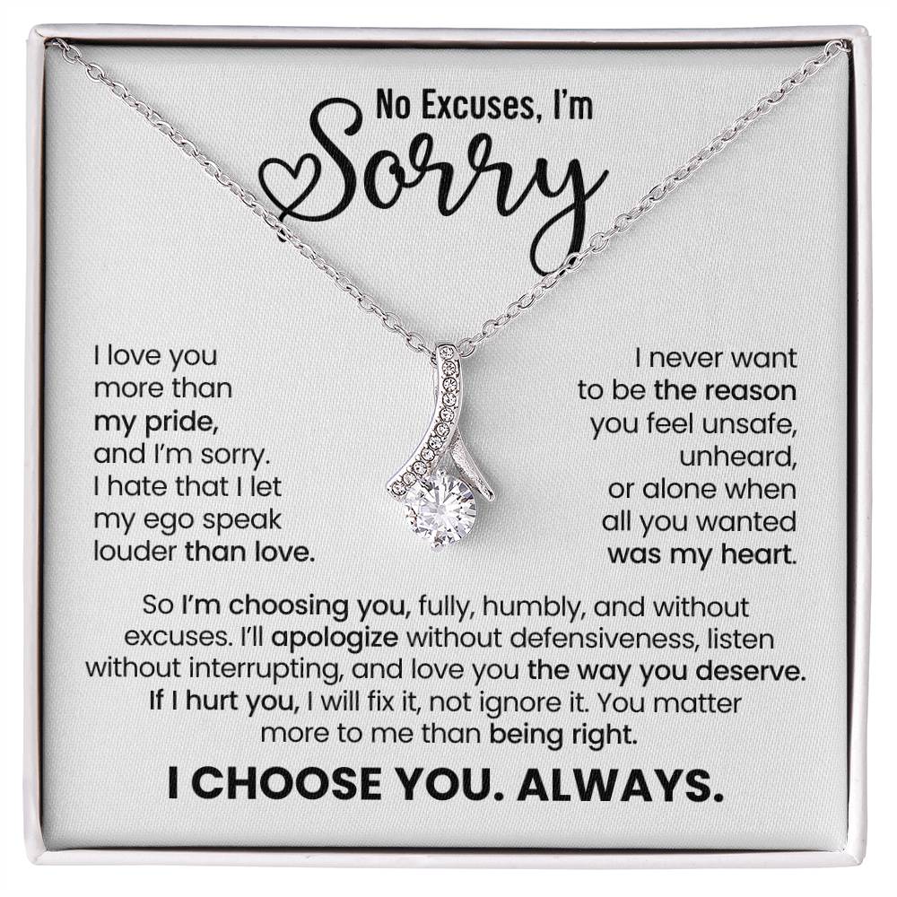 Apology Gift For Her – Alluring Beauty Necklace – No Excuses, I’m Sorry