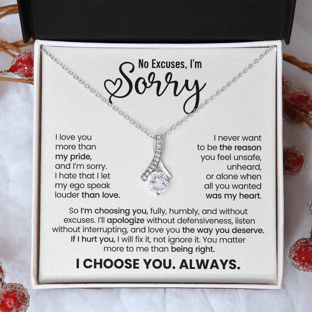 Apology Gift For Her – Alluring Beauty Necklace – No Excuses, I’m Sorry