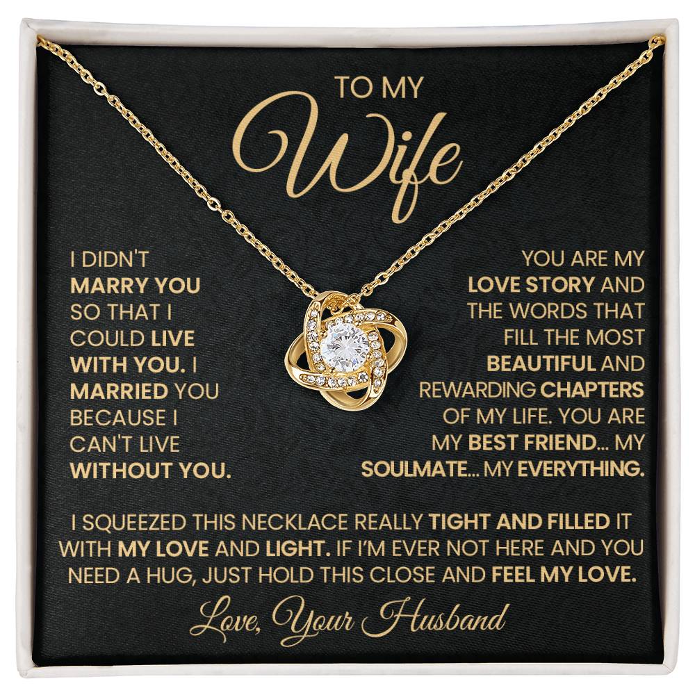 Gift For Wife "You Are My Love Story" Gold Love Necklace