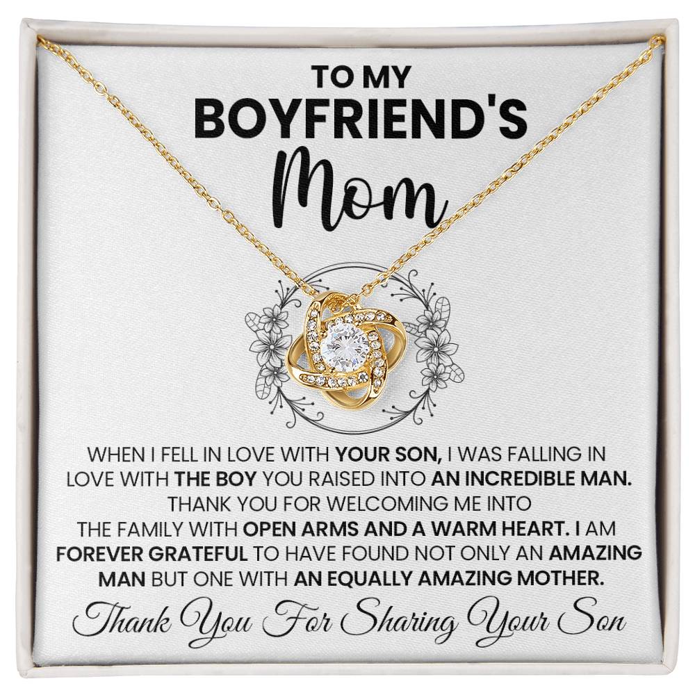 To My Boyfriend's Mom "You Are Amazing" Love Knot Necklace