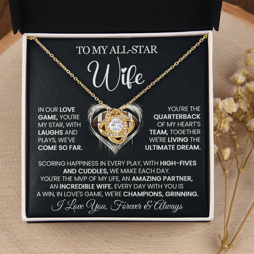 To My All-Star Wife - Love Knot Necklace - You Are My Star!
