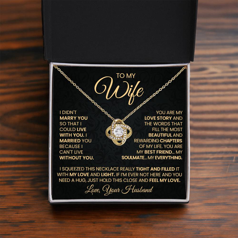 Gift For Wife "You Are My Love Story" Gold Love Necklace