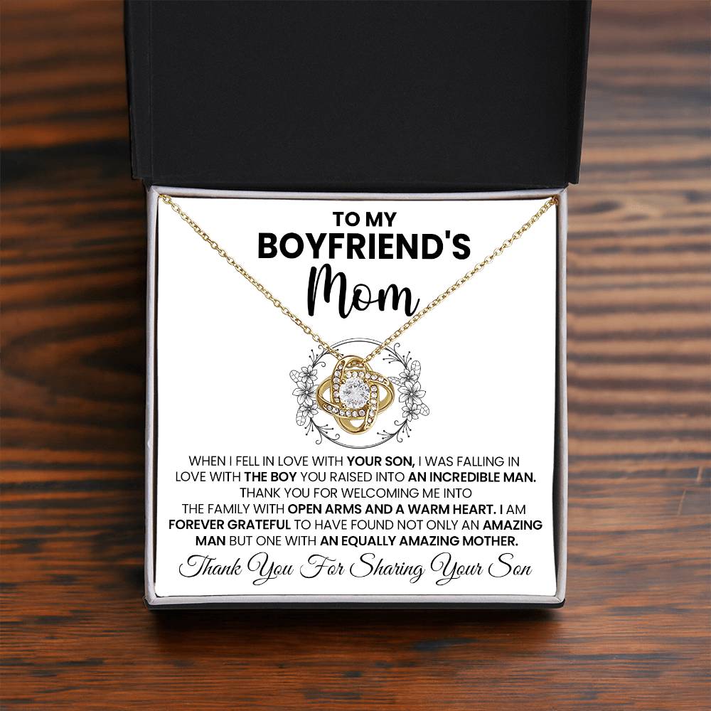 To My Boyfriend's Mom "You Are Amazing" Love Knot Necklace
