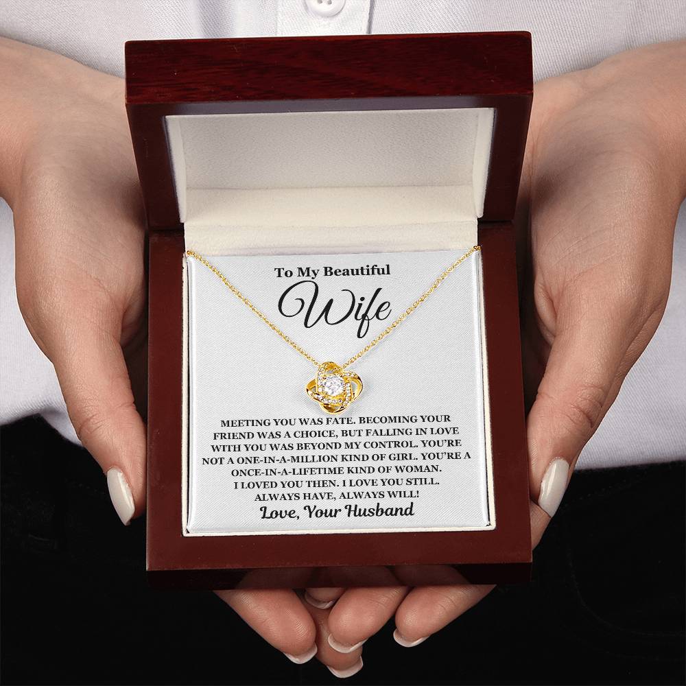 To My Beautiful Wife - Love Knot Necklace - Perfect Gift For Wife
