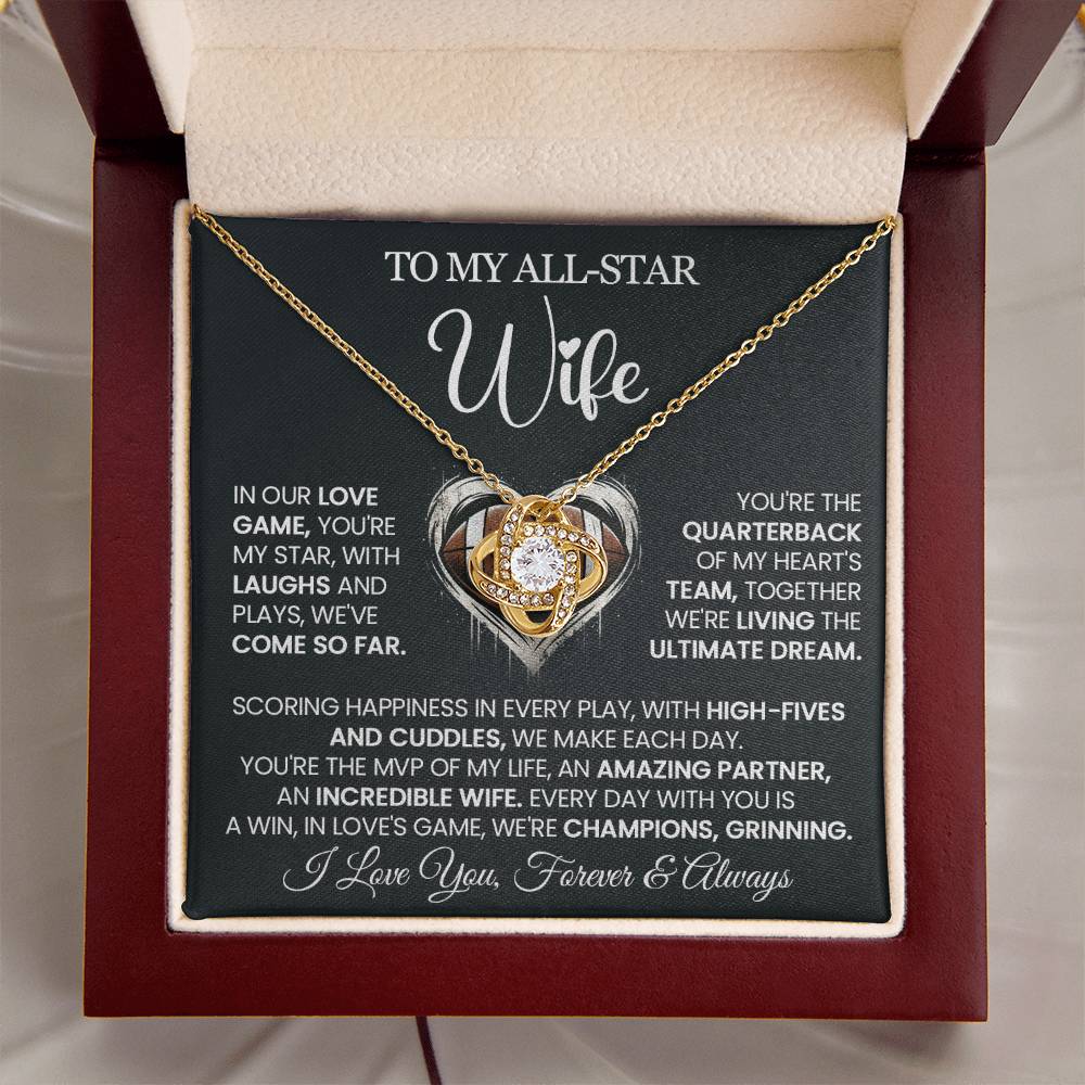 To My All-Star Wife - Love Knot Necklace - You Are My Star!