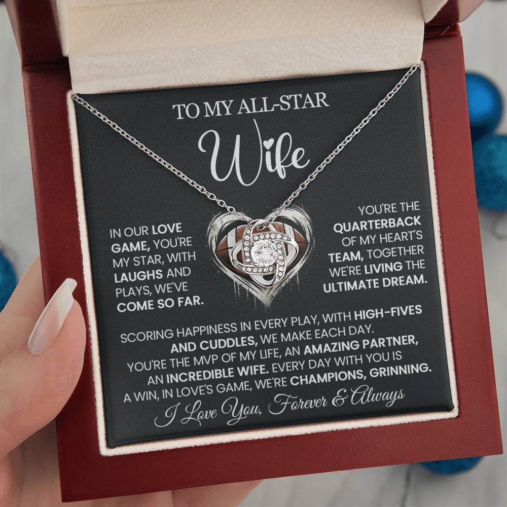 To My All-Star Wife - Love Knot Necklace - You Are My Star!