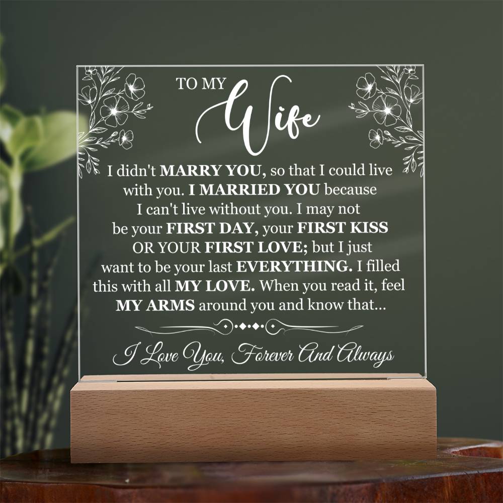 Gift For Wife "You Are My Everything" - Acrylic Plaque