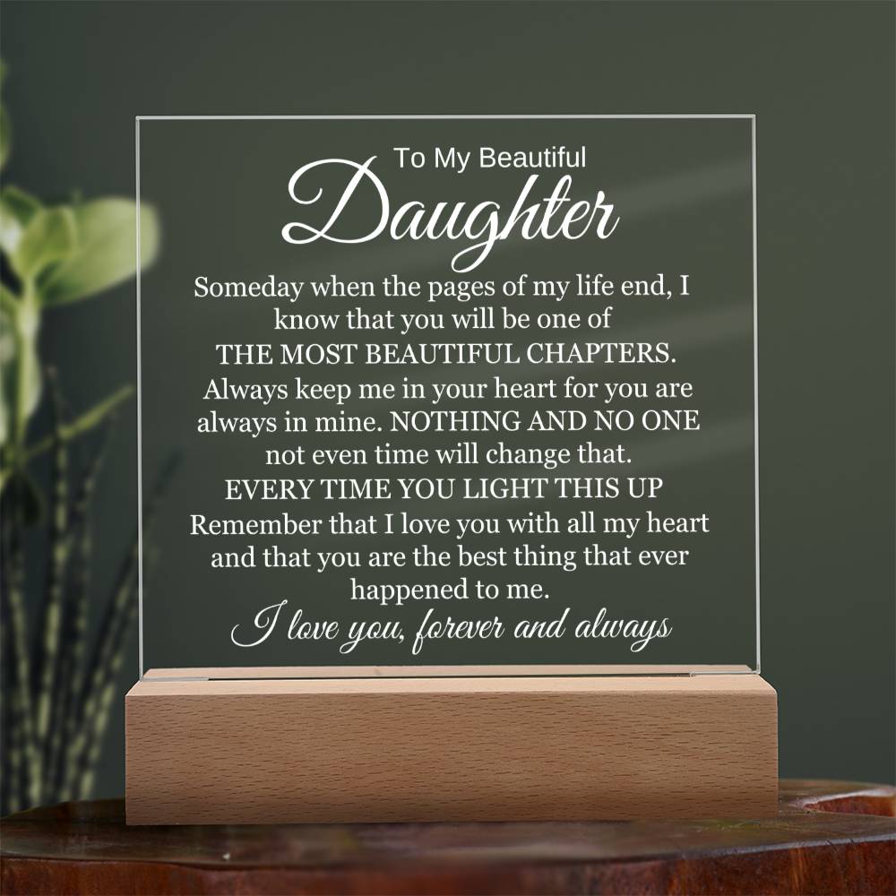 To My Beautiful Daughter - I Will Always Love You - Acrylic Lamp 😍