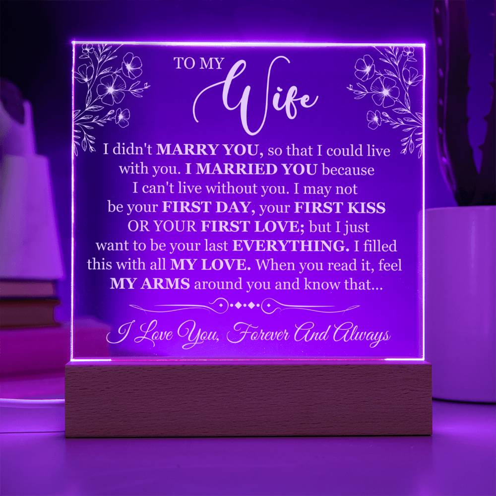 Gift For Wife "You Are My Everything" - Acrylic Plaque