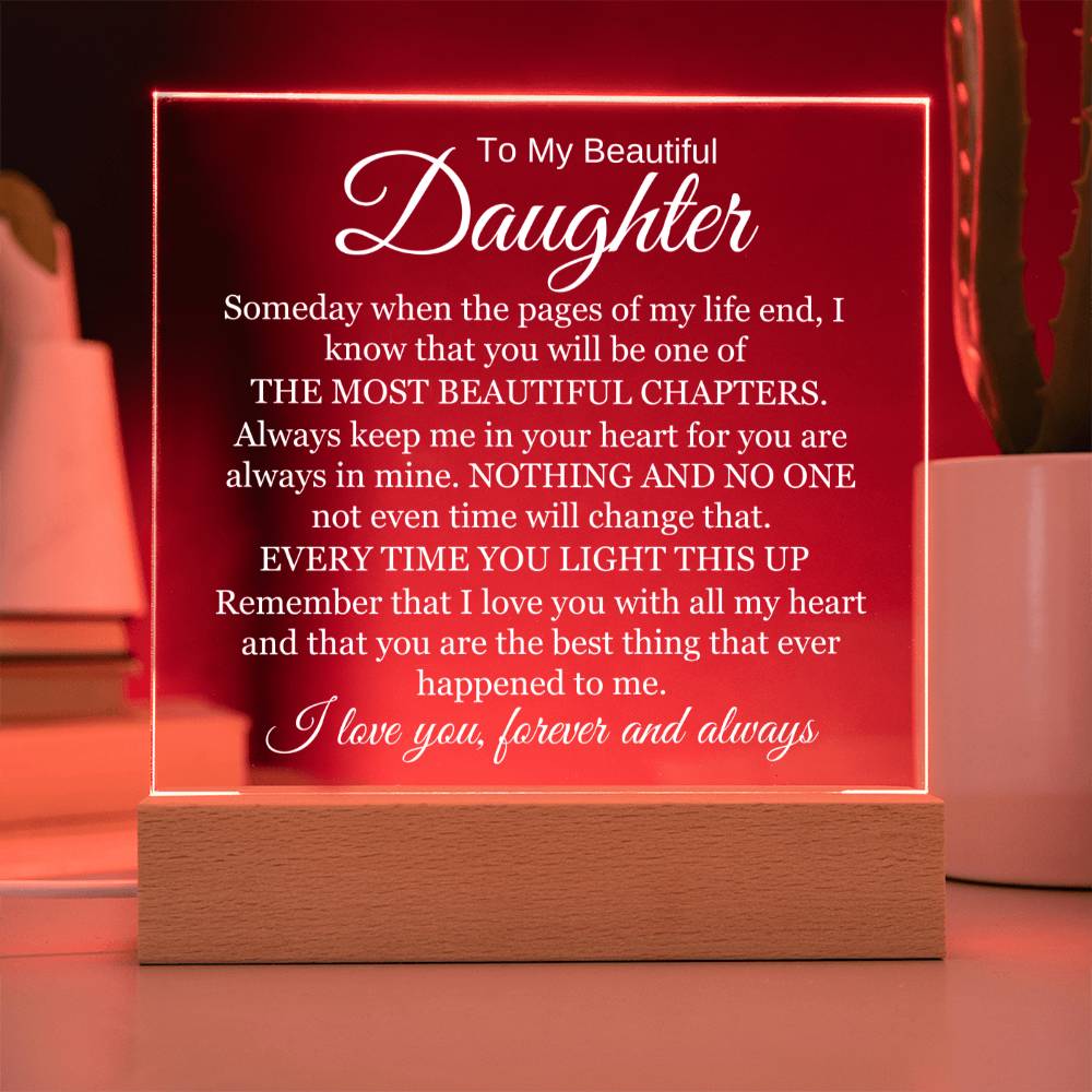 To My Beautiful Daughter - I Will Always Love You - Acrylic Lamp 😍