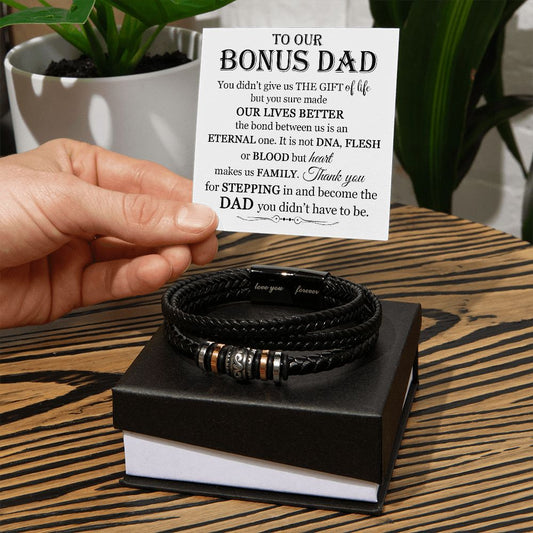 To Our Bonus Dad - "Love You Forever" Bracelet - SD003