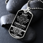 To My Dad | Dog Tag Necklace.