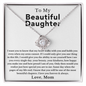 To My Beautiful Daughter - Love Knot Necklace