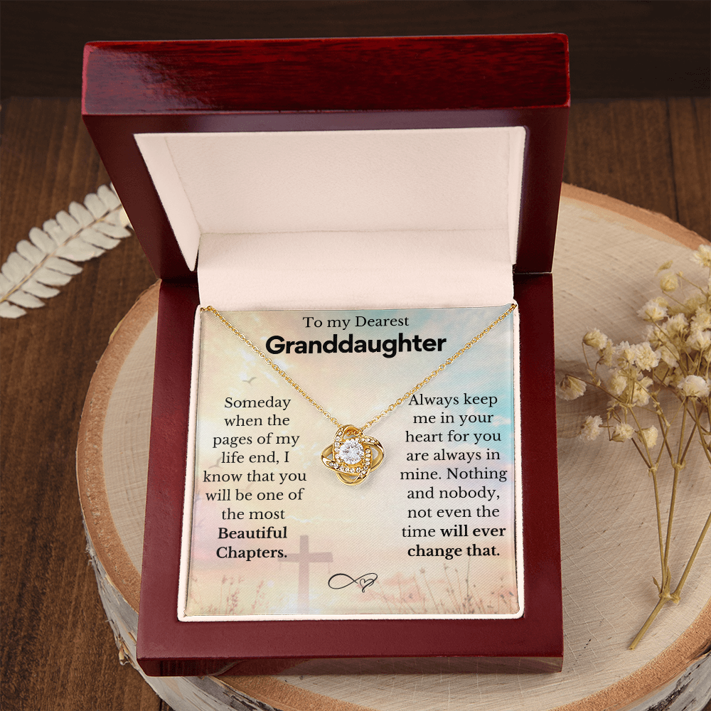 To My Granddaughter - Love Knot Necklace ❤️