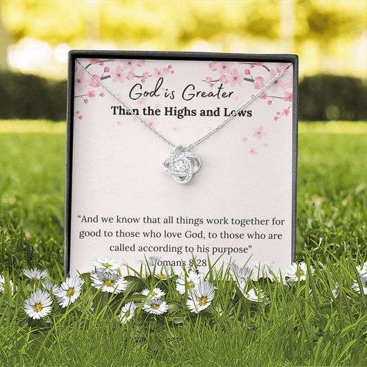 God is Greater than the Highs and Lows | Love Knot Necklace